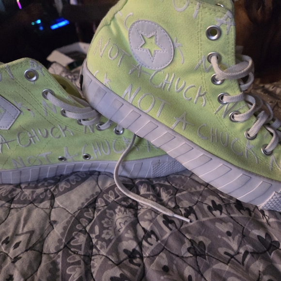Neon Green High Top Men's Size 10 Not A Chuck  Converse All Star - Picture 4 of 9